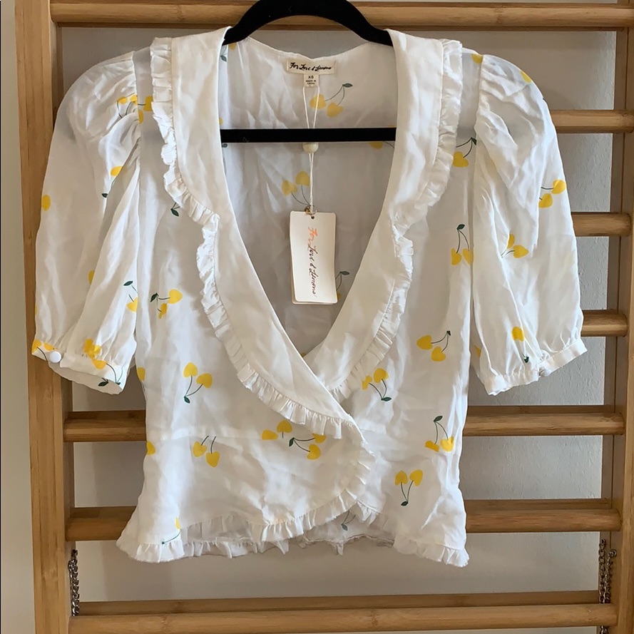 For Love And Lemons Cropped Plunge Top